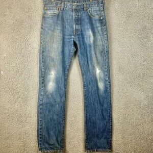 VTG Levis 501 Denim Button Fly Jeans Size 33x32